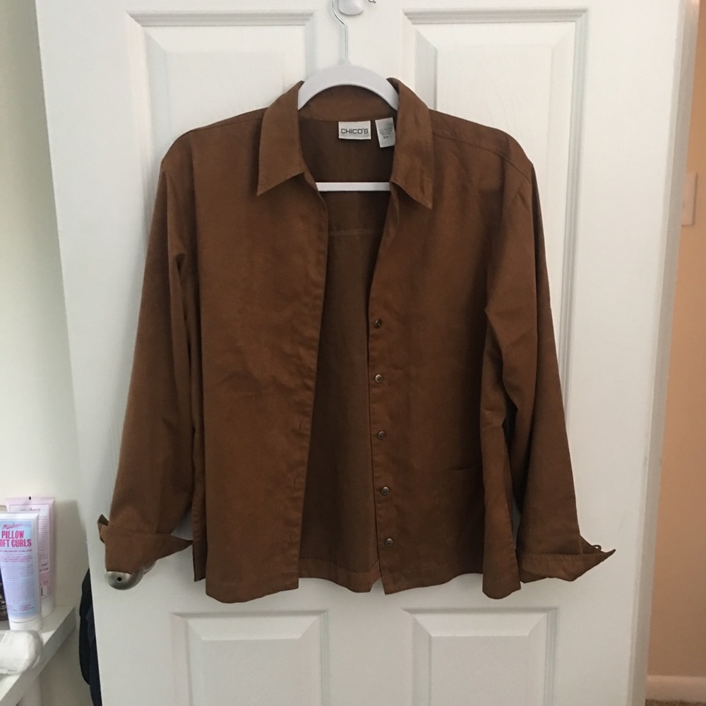 Chico’s faux suede button up